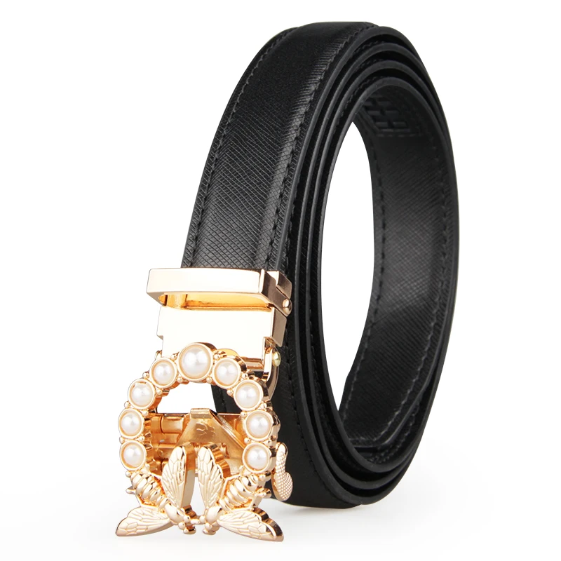 New Fashion Women's Belts Genuine Leather Designer High Quality Belt Women Luxury Straps for Woman White Automatic Buckle Belts