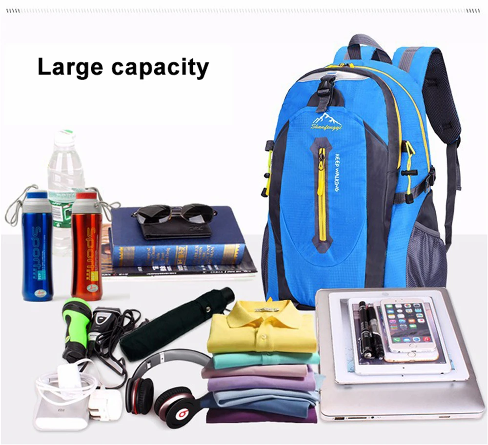 Походные рюкзаки для альпинизма, мужские дорожные сумки, водонепроницаемые 40л походные рюкзаки, рюкзаки для кемпинга, спортивные сумки, мужские рюкзаки