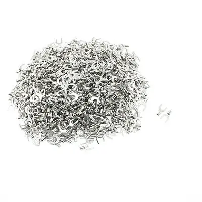 

1000pcs SNB1.25-5 Fork Type Non-Insulated Spade Cable Terminals for AWG 22-16