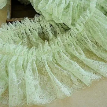 

1meter Beautiful New Pale Green Hemline Lace Skirt Hem DIY Fabric Decorative materials Lace Trims Handmade DIY Shawl Skirt 20cm