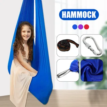 

Kids Indoor Outdoor Swing Autism Aspergers Sensory Cuddle Children Elastic Hanging Hammock @LS