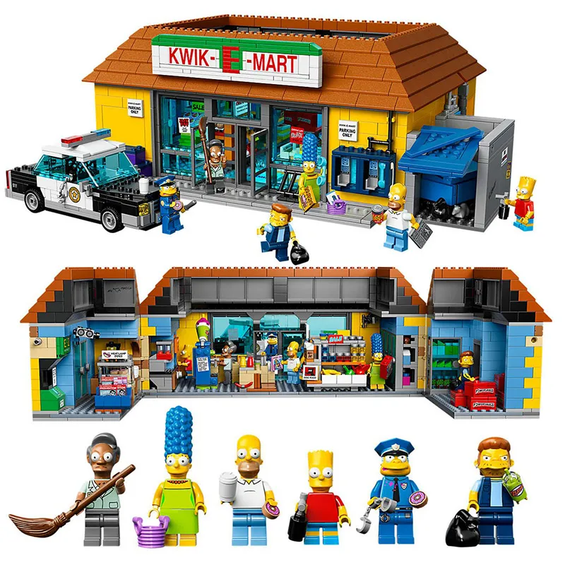 

16004 The Kwik-E-Mart Classical Cartoon Movies Building Blocks 2232pcs Bricks Toys Compatible With 71016 Gift For Kids