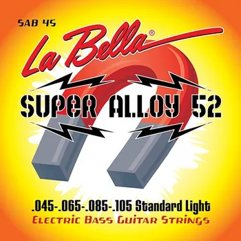 

Sab45 super alloy 52 strings for bass guitar, iron/nickel, 45-105, standart light, La Bella