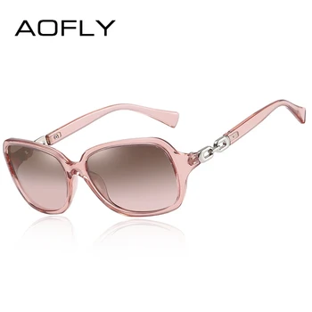 AOFLY Design Sunglasses Women Polarized Luxury Brand Vintage Square Mirror Sun Glasses Female Oversized Travel Goggle Lady UV400