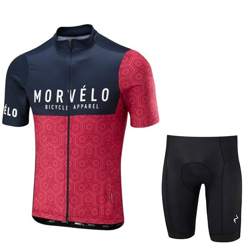 Morvelo Велоспорт Джерси Набор Pro Команда Лето Мужчины Велоспорт Набор гоночная одежда для велопрогулок, Дышащая MTB велосипедная одежда спортивная одежда - Цвет: Небесно-голубой