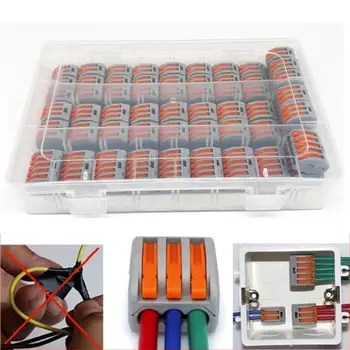 

Flame Retardant Plastic Electric Cable Connectors Terminal Connector Terminal Block Spring Lever Reusable Accessories Wire