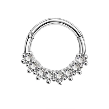 

Body Punk 16G Daith Earrings Clear CZ Line Helix Earrings Hoop Rook Tragus Cartilage Earring Hoop Hinged Segment Clicker for Wom