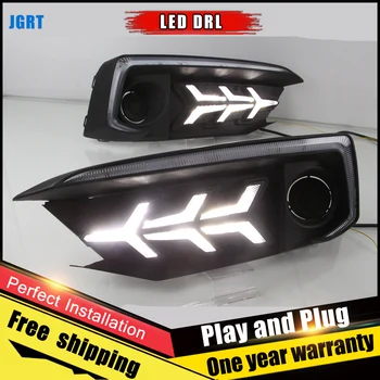 

2PCS 3-color LED Daytime Running Light For Honda Civic 2019 With Yellow Turn Signal Lamp Function Car DRL Fog Lamp