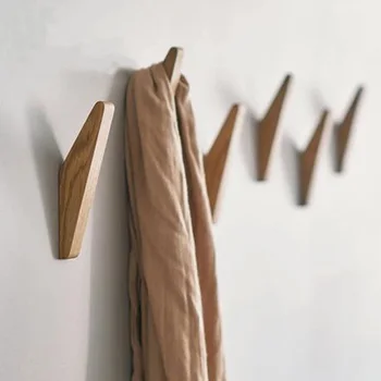 

Home Decoration Accessories Japanese Wooden Wall Hook Solid Wood Creative Headphone Towel Clothes Hook Wall Decoration Hanger