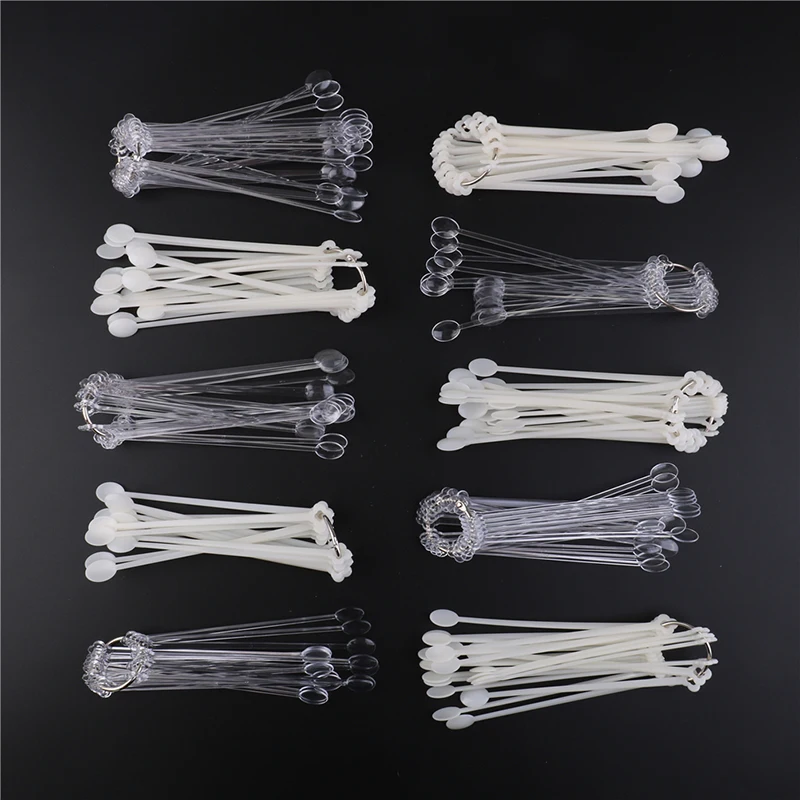 

AACAR 100PCSNail Tips Color Card Nail Art Practice Display Tools Clear White Buckle Ring Manicure Color Card for Nail Polish Gel