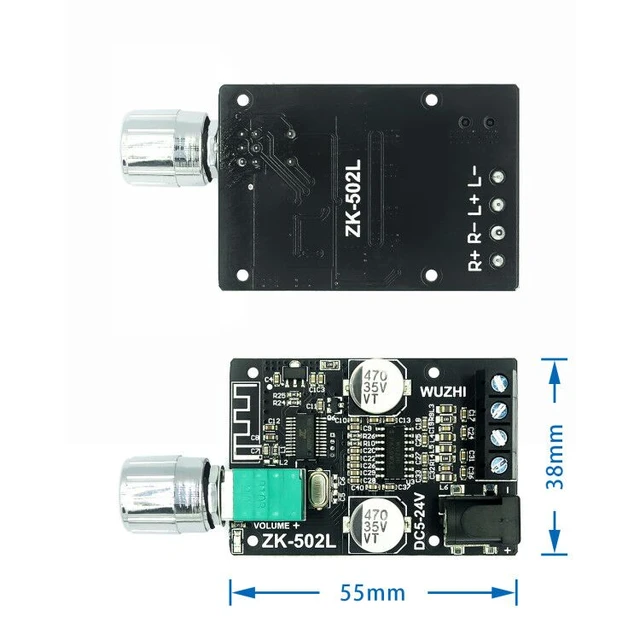 ZK-502L Bluetooth 5.0 12 / 24V carte amplificateur de