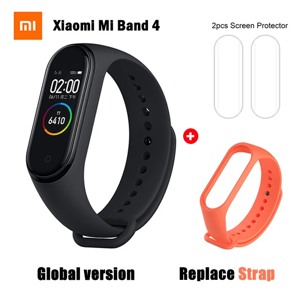 In stock Original Xiaomi Mi Band 4 Smart Watch Mi Band 4 Global Version Fitness Heart Rate Music Wristband Ship in 24 hours - Цвет: GB add Orange