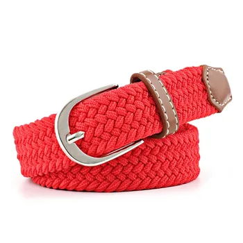 

Wild 2019 summer Waist Belt Women Elastic Waistband Canvas Buckle Braided Woven Waist Straps