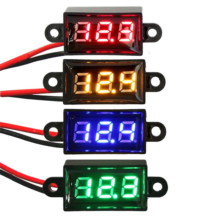 0,5" Автомобильный мотоцикл цифровой вольтметр DC3.50-30.0V двигатель транспортного средства автомобиля Водонепроницаемый Напряжение Панель Светодиодный Индикатор прибора Цвет Зеленый