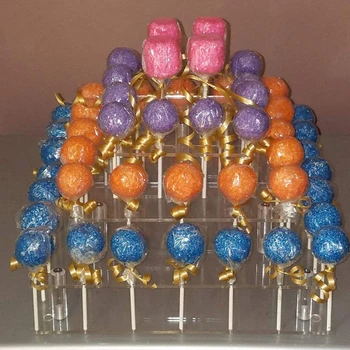 

DIY Clear Acrylic 2-Tier 56 Holed Cake Lollipop Holder Display Stand Buffet Set