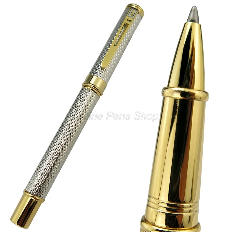

Классическая полностью металлическая шариковая ручка под крокодила 218, Красивые Волнистые шариковые ручки серебристого и золотистого цвета для письма, подарочная ручка