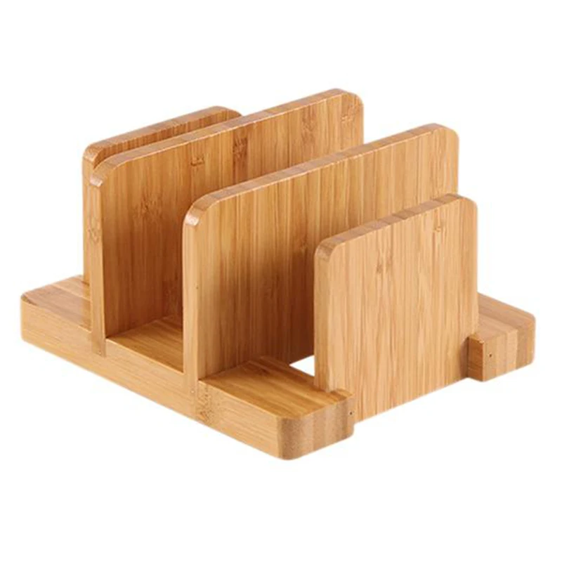 

Multifunctional Durable Creative Bamboo Cutting Board Storage Rack Pot Lids Holder Kitchen Supplies Gadgets For Restaurant