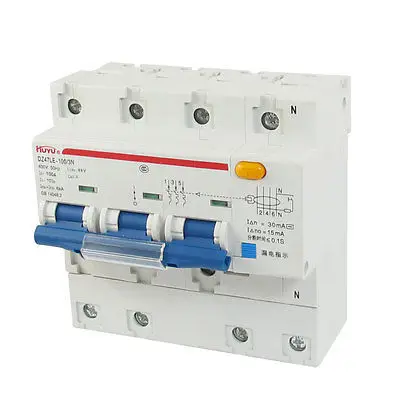 

DZ47LE-100 100A 400VAC 6000A Breaking Capacity 3 Poles Circuit Breaker