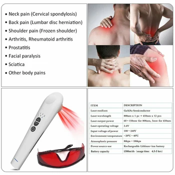 

Pain Relief Laser Therapy Device Cold Laser Low Intensity Acupuncture for Pain Rheumatoid Arthritis Injuries Sprain Wound Ulcer