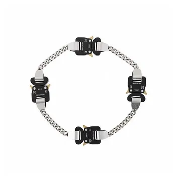 

Statement INS 1017 ALYX 9SM BUCKLES FOUR EVER NECKLACE Function heavy 4 Snap buttons Necklaces Hip Hop Jewelry Women Men Gifts