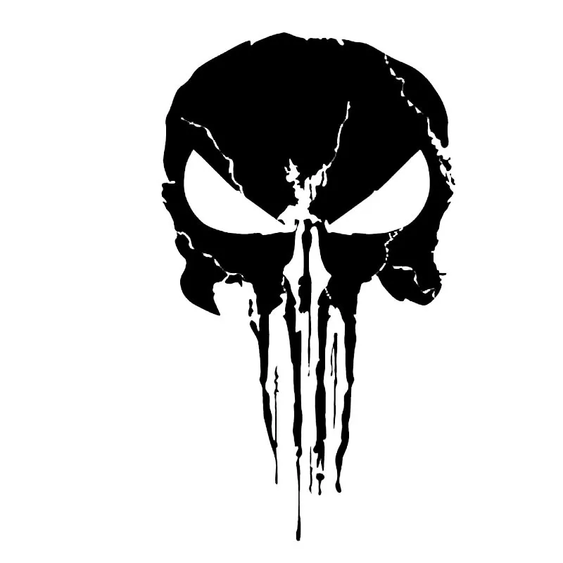 

Funny Punisher Decoration Skull Car Sticker Cover Scratches Waterproof Pvc 10cm X 18CM