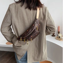 Новинка, модная женская сумка, искусственная кожа, в стиле пэчворк, вместительная маленькая сумка на плечо, на цепочке, на талии, на груди, сумка-мессенджер, для улицы, Женская нагрудная сумка