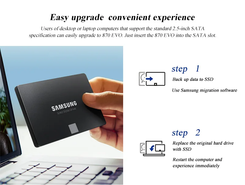 Original SAMSUNG 500GB 1TB Laptop Internal Hard Drive SSD HDD 870 Evo SATA 3 2.5'' Solid State Drive For Desktop PC best internal ssd for gaming