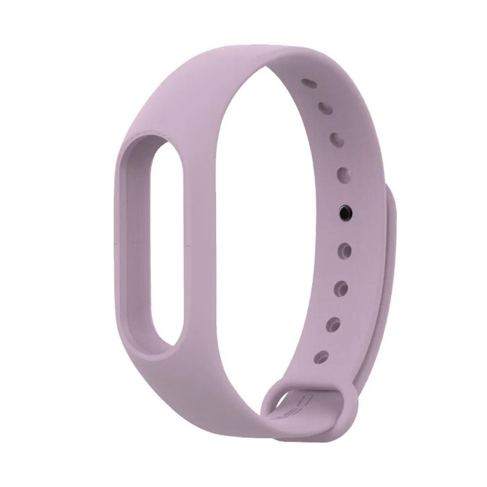 Ремешок для mi band 2 аксессуары для браслетов Pulseira mi band сменный силиконовый ремешок на запястье смарт-браслет для Xiaomi mi 2 ремешка - Цвет: Light purple