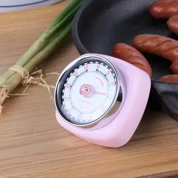 

Magnetic Kitchen Timer Mechanical Cooking Alarm Counter Clock Baking Reminder Mini Round Shape Stainless Steel Manual Countdown
