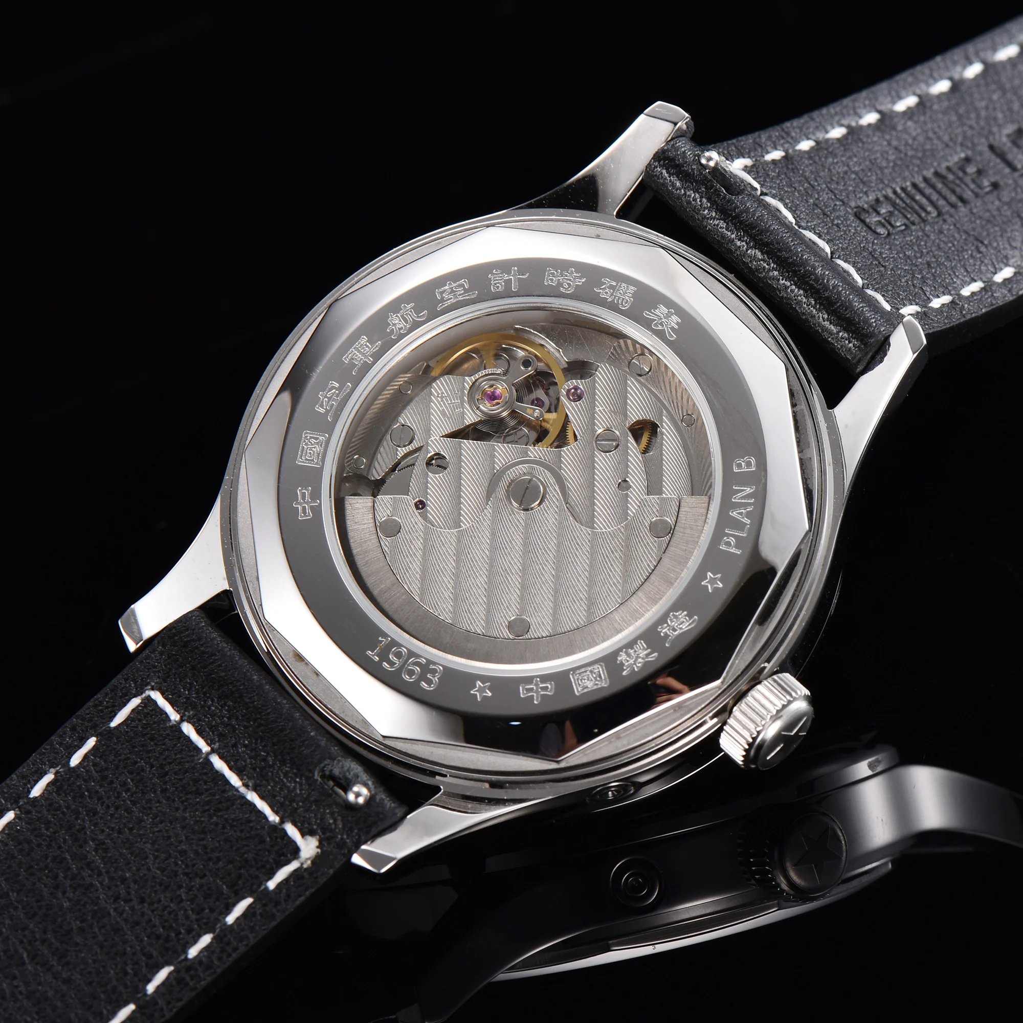 MEN WATCH 40MM 1963 AUTOMATIC MECHANICAL WRISTWATCH SEAGULL St17 MOVEMENT PILOT WATCH ARMY ORIGINAL AIR FORCE SAPPIRE GLASS