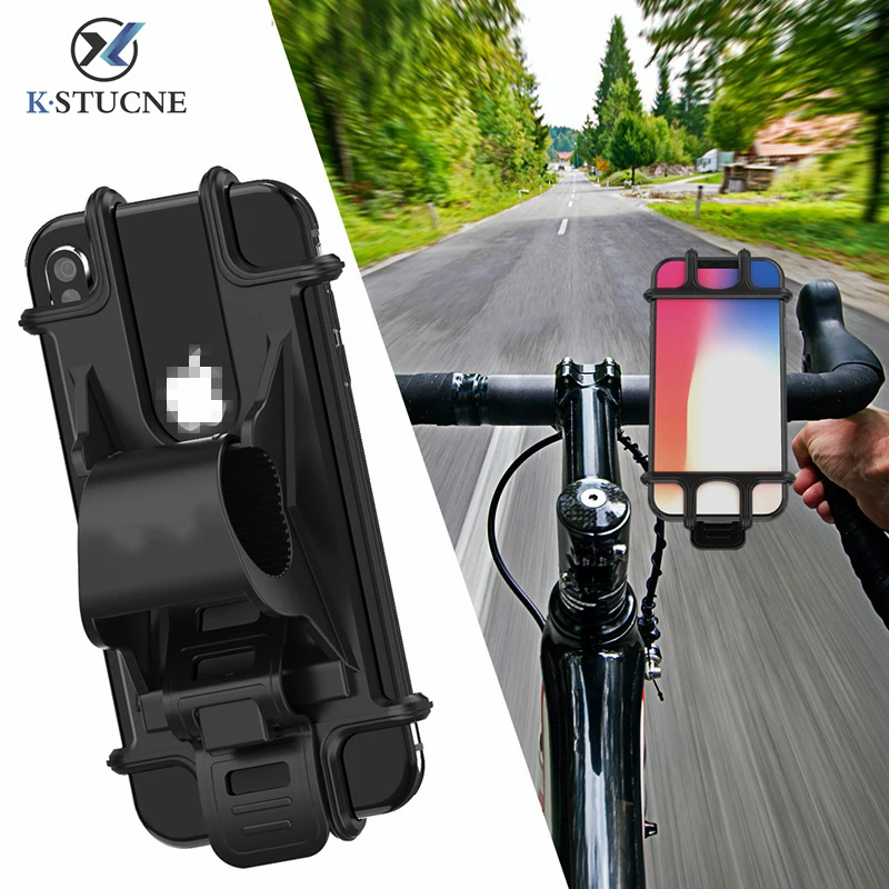 

Bike Phone Holder For iPhone XS MAX XR 8 7 Plus Universal Adjustable Silicone Bicycle Handlebar Stand For Samsung Xiaomi Huawei