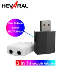 Беспроводной аудио адаптер Bluetooth 5,0 автомобильный комплект приемник usb-передатчик Стерео Кнопка "музыка" адаптер управления 3,5 AUX для динамиков