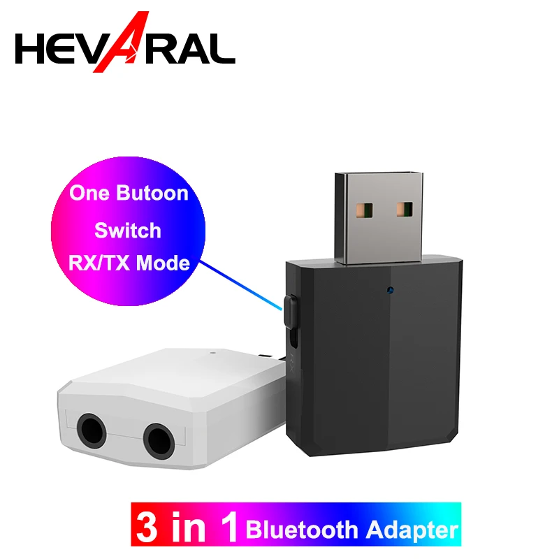 

Wireless Audio Adapter Bluetooth 5.0 Car Kit Receiver USB Transmitter Stereo Music Button Control Adapter 3.5 AUX For Speakers