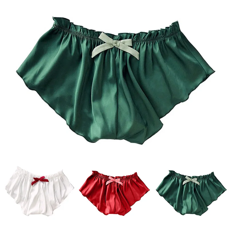 

New Fashion Sexy Polyester Panties Lingerie Women Satin Silk Home Briefs Sleepwear Sexy Hot Nightdres Underwear