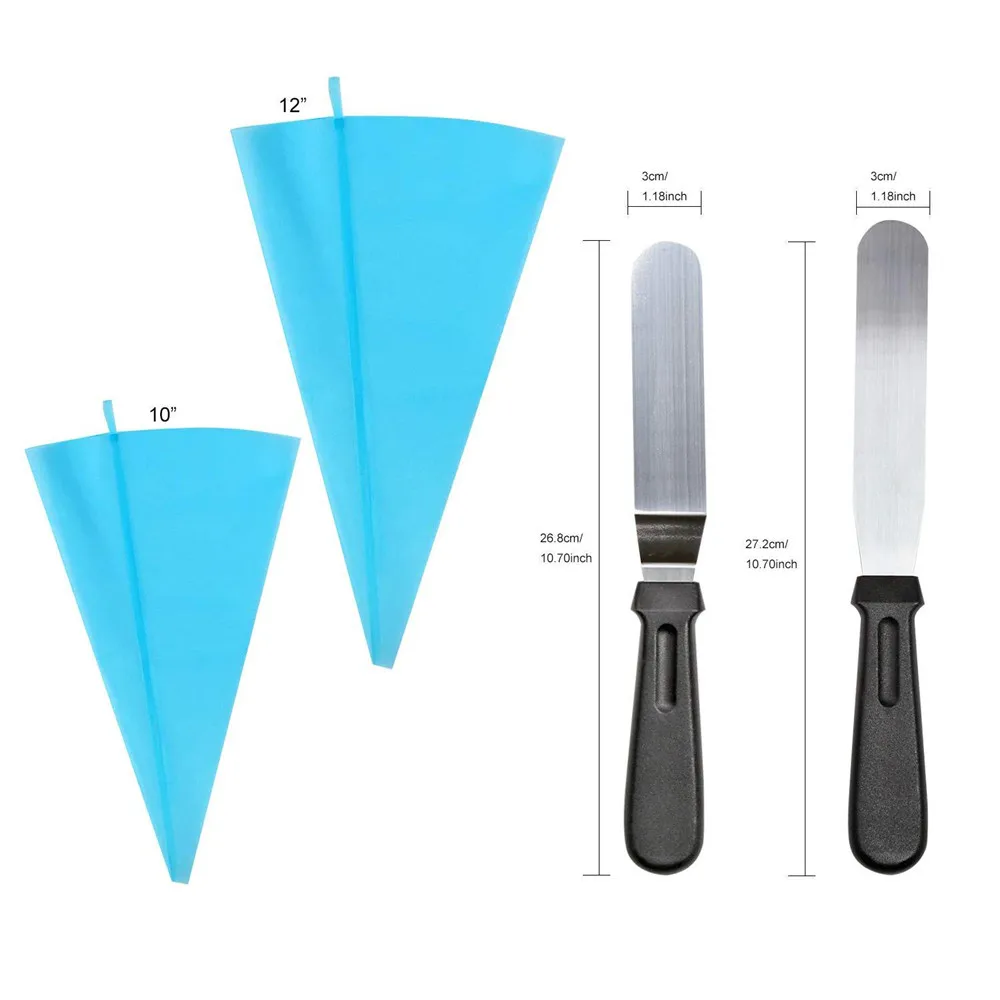 21pcs Cake Decorating Tools Icing Tips Confectionery Bag Turntable Pastry Nozzles Converter Baking Tools For Cakes