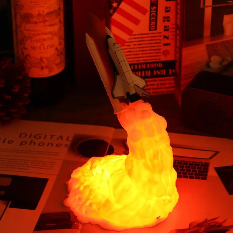 3D печать Космический Шаттл лампы и лампы в виде Луны в ночной Светильник 3D печать для любителей космоса ракетная лампа украшение дома