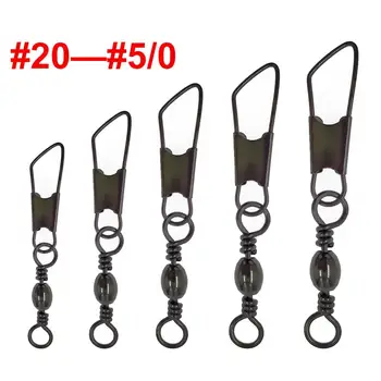 MEGA DEAL ❤️ F1002 200pcs/lot Fishing Barrel Swivel with Safety Snap Fishing Swivel Fishing Connector Whole Fishing Tool Size 1# to 16# F1002 - discount item 22% OFF Sports & Entertainment