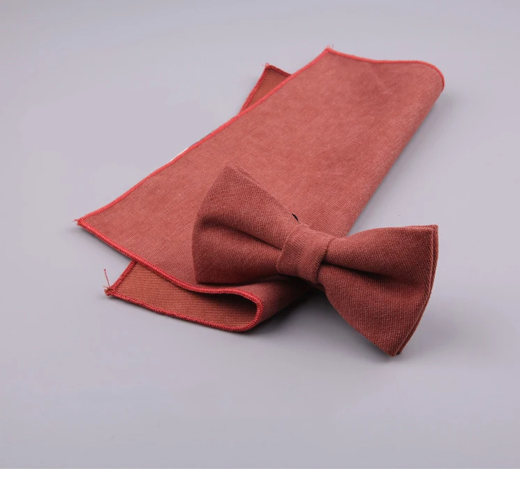 

Deerskin Velvet Bowtie Scarf Suit Men's Korean Version Of The Solid Color Pocket Towel Two-piece Dress Western Accessories