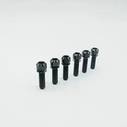 Vibrant Titanium Hex Socket Bolts with Washer - Round Head (6 - Pack) (Black)