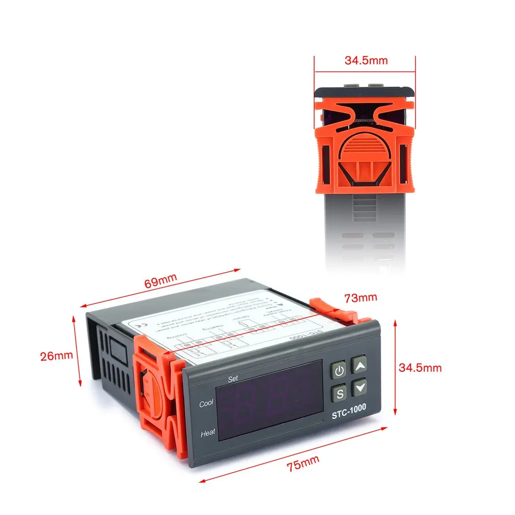Digital Temperature Controller Cool Heat Refrigerator Thermostat Regulator Thermoregulator Thermocouple Sensor STC-1000