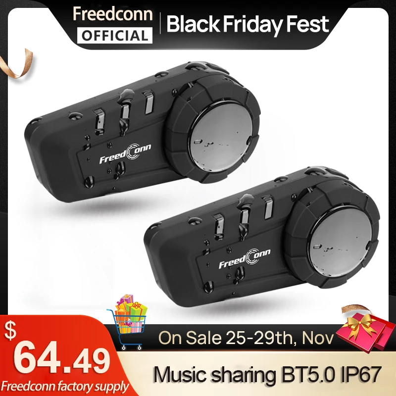 Мотогарнитура для шлема freedconn KY Pro bluetooth-гарнитура мотоцикла 6 водителей 1000 м