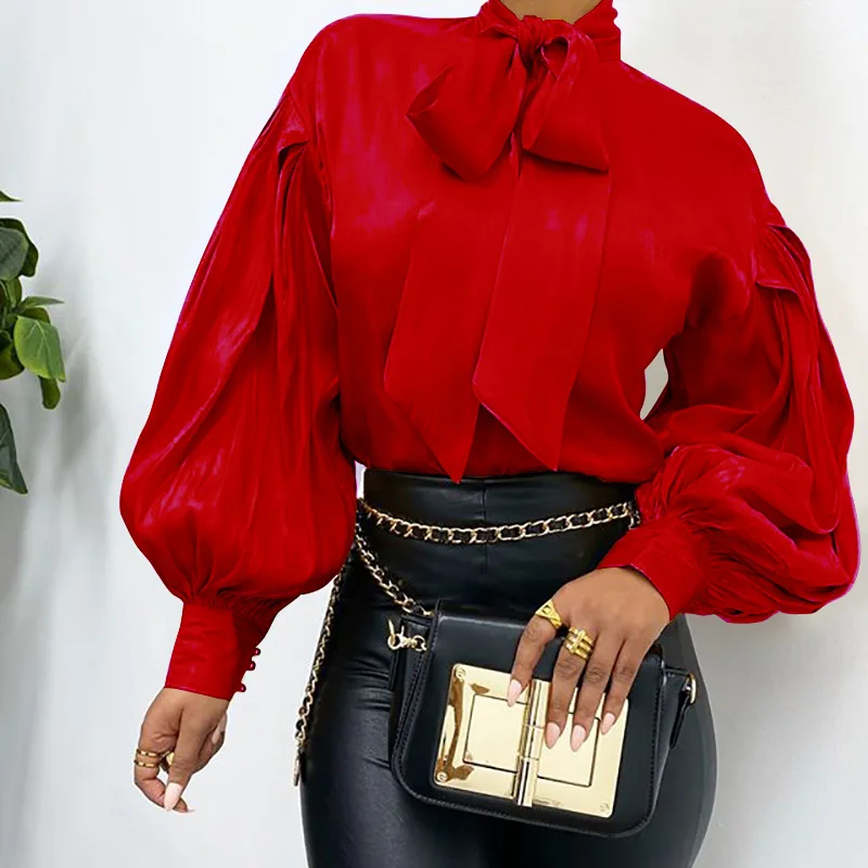 Spring Women's Long-Sleeved Solid Color Shirt