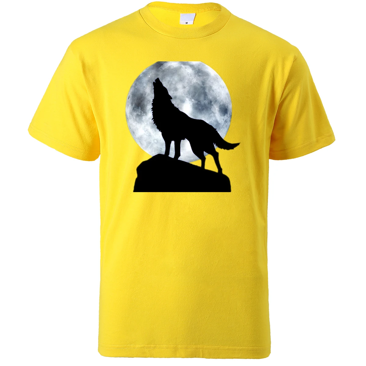 Moon Wolf мужские футболки винтажные толстовки с принтом Лето хип-хоп повседневные мужские топы хлопковая Футболка забавная футболка высокого качества
