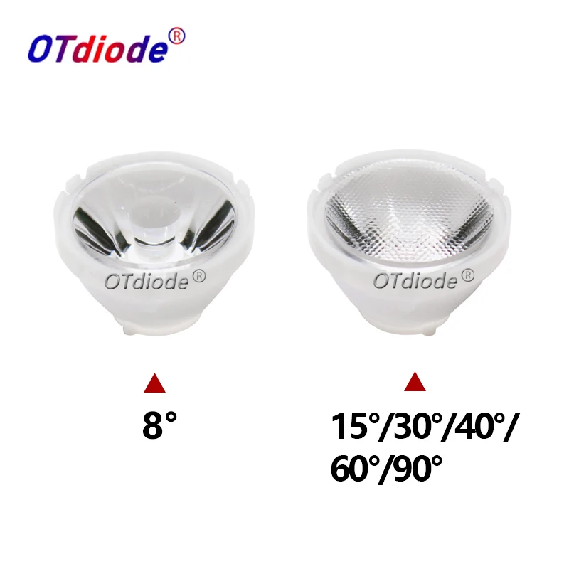 10pcs XML XML2 XPH50 CREE LED 렌즈 (흰색 홀더 포함) 21mm * 13mm 8 25 30 45 60 90 도 5050 LED 반사경 콜리메이터, 크리어 LED 렌즈