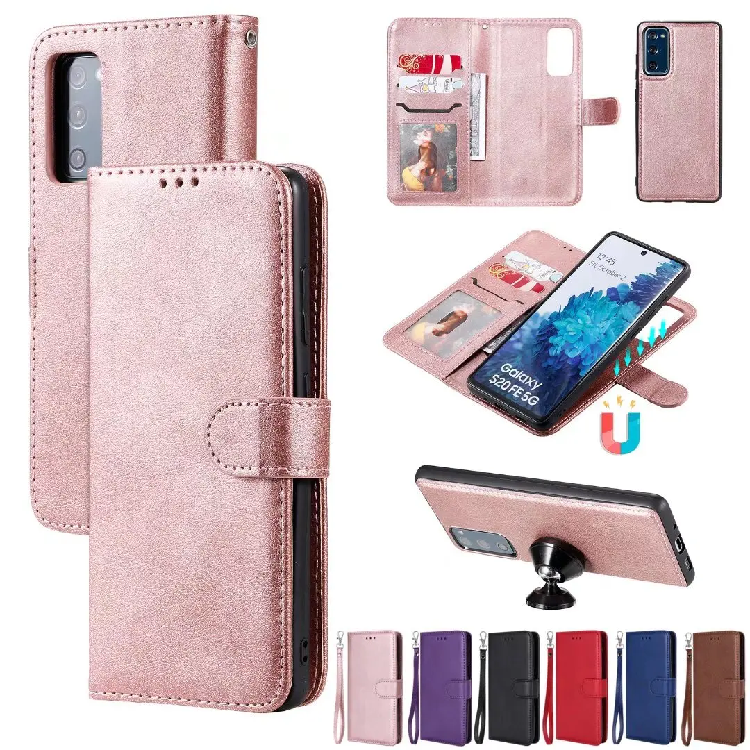 

For Samsung S20 Ultra Case Detachable PU Leather Magnetic Fits Car Mount Folio Wallet Cover for Galaxy S20 Plus Note 20 Funda