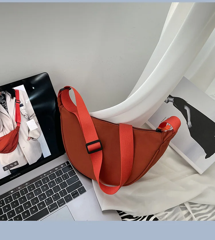 2024 Solid Color Chest Bag For Women Large Capacity Travel Crossbody Female Half Moon Belt Bag Ladies Daily Street Fanny Packs
