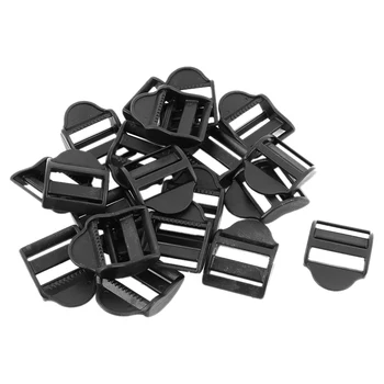 

100Pcs Plastic Webbing Ladder Slider Buckles Lock 20mm Strap Width Black