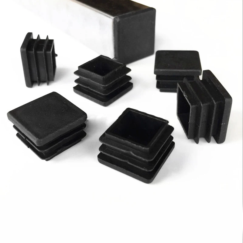사각형 플라스틱 튜브 플러그 파이프 튜브 플러그 패드 22x22mm, 가구 의자 책상 발 패드 미끄럼 방지 튜브 삽입 끝 블랭킹 캡