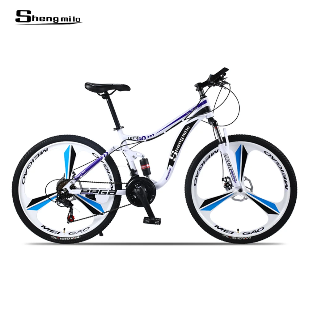 Clearance Sheng milo Mountain bike Steel Framework 21 Speed Shimano 26 "Wheel Mechanical Discs Brakes MTB 1