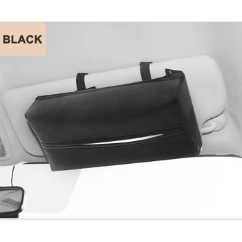 

Universal Car Sun Visor Tissue Box Holder PU Leather Foldable Tissue Box Cover Case For Paper Auto Organizer Accessories Indoor